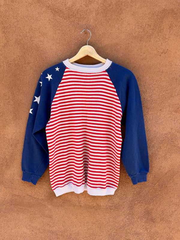 1960's Striped USA Sweatshirt - as is