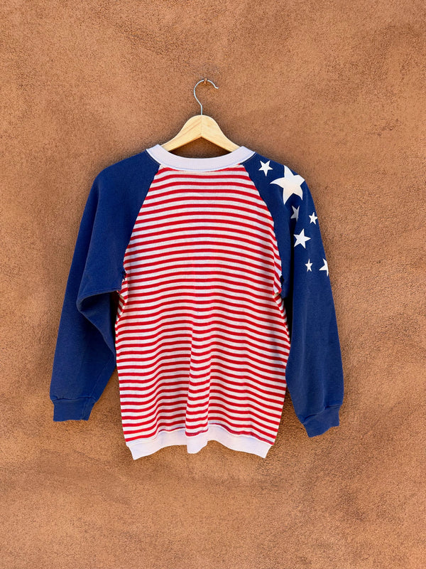 1960's Striped USA Sweatshirt - as is