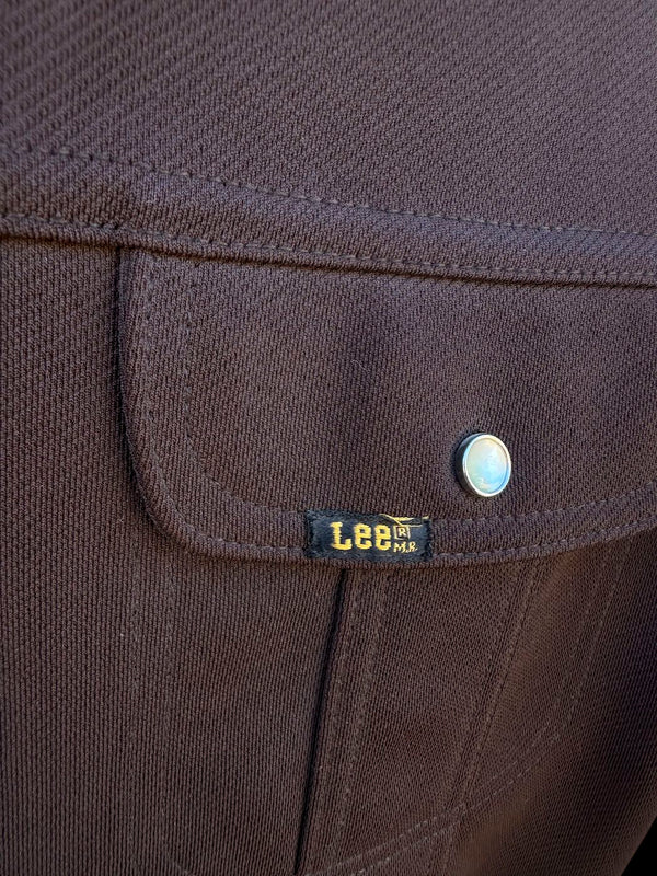 1960's Brown Lee Double Knit Poly Pearl Snap Leisure Jacket