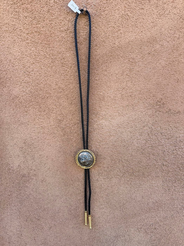 Sterling Silver Coin/Elk Bolo Tie