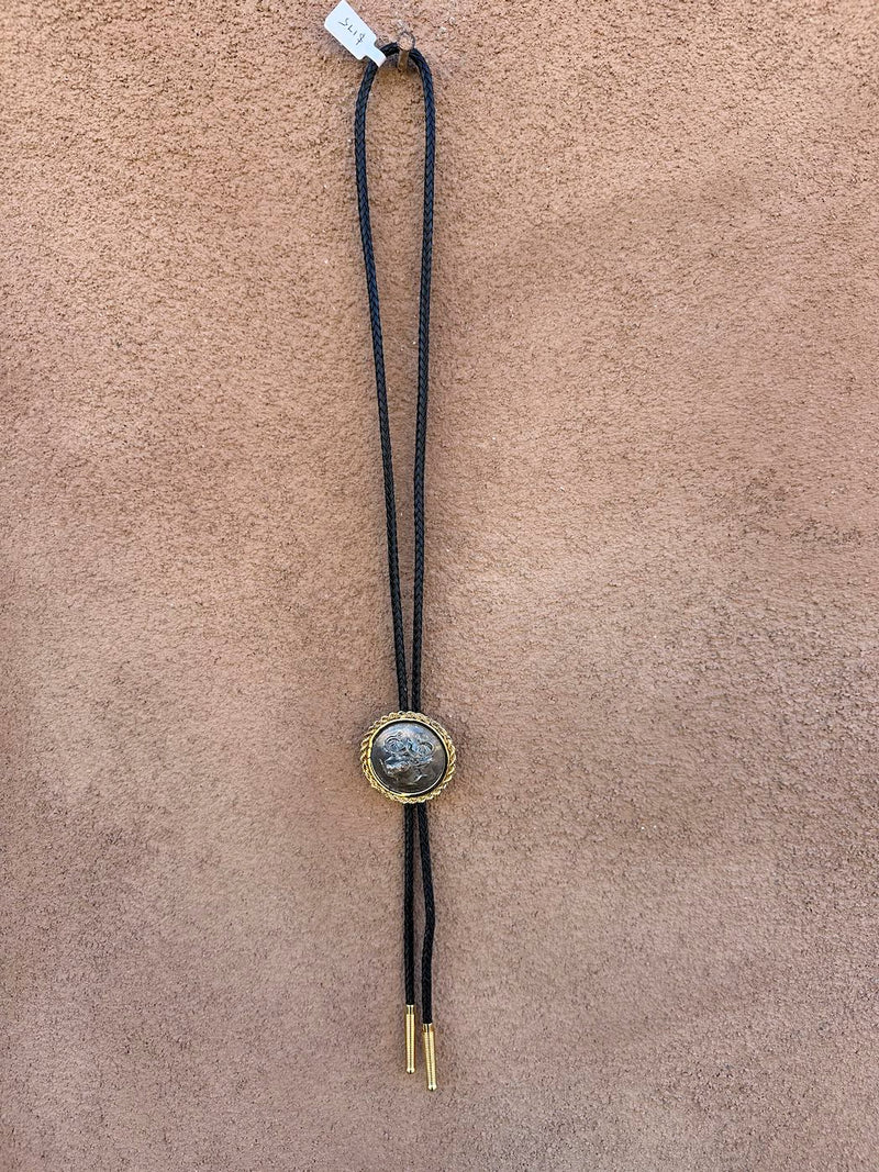 Sterling Silver Coin/Elk Bolo Tie