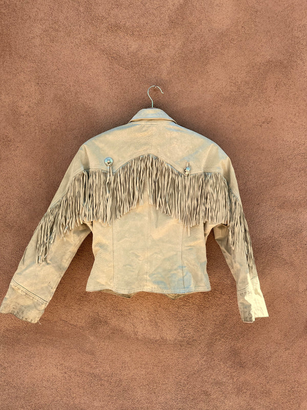 Cropped Suede Pioneer Wear Jacket with Fringe and Conchos