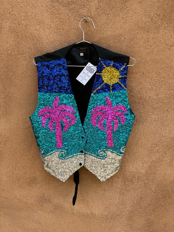 Sequin/Beaded Beach Theme Vest by Natco