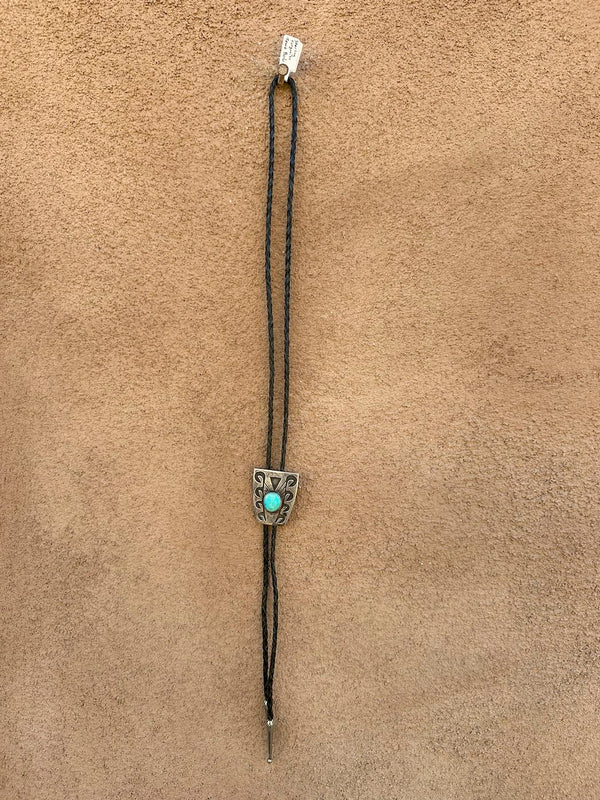 Sterling Silver and Turquoise Tewa Bolo Tie
