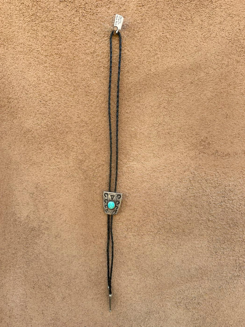 Sterling Silver and Turquoise Tewa Bolo Tie