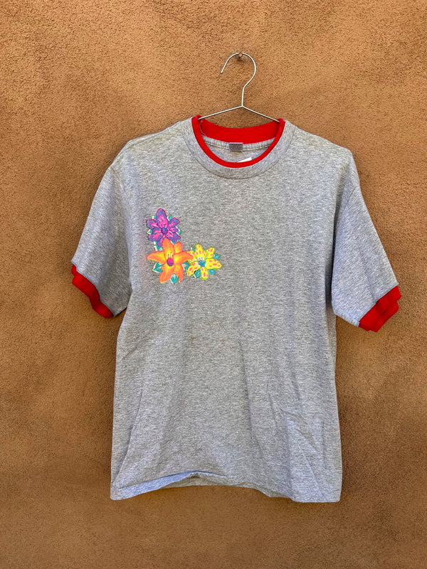 Heather Gray Hibiscus T-shirt - as is