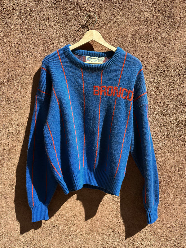 Blue with Orange Pinstripes Denver Broncos Cliff Engle Sweater