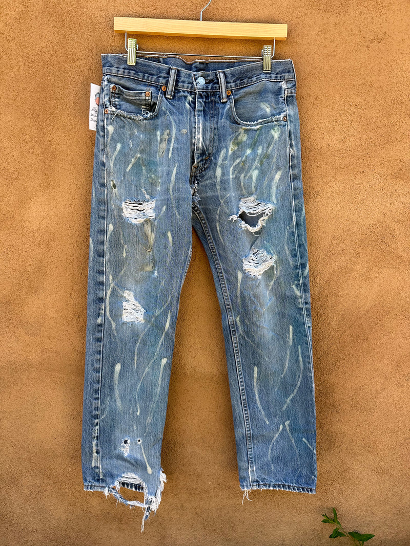 Wildly Worn Levi's 505 Artsy Denim 32 x 30