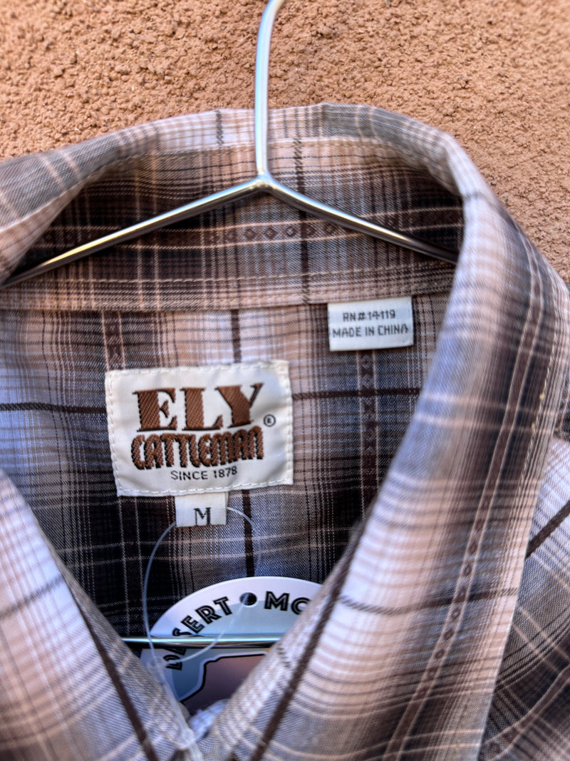 Ely Cattleman Brown Plaid Pearl Snap Shirt