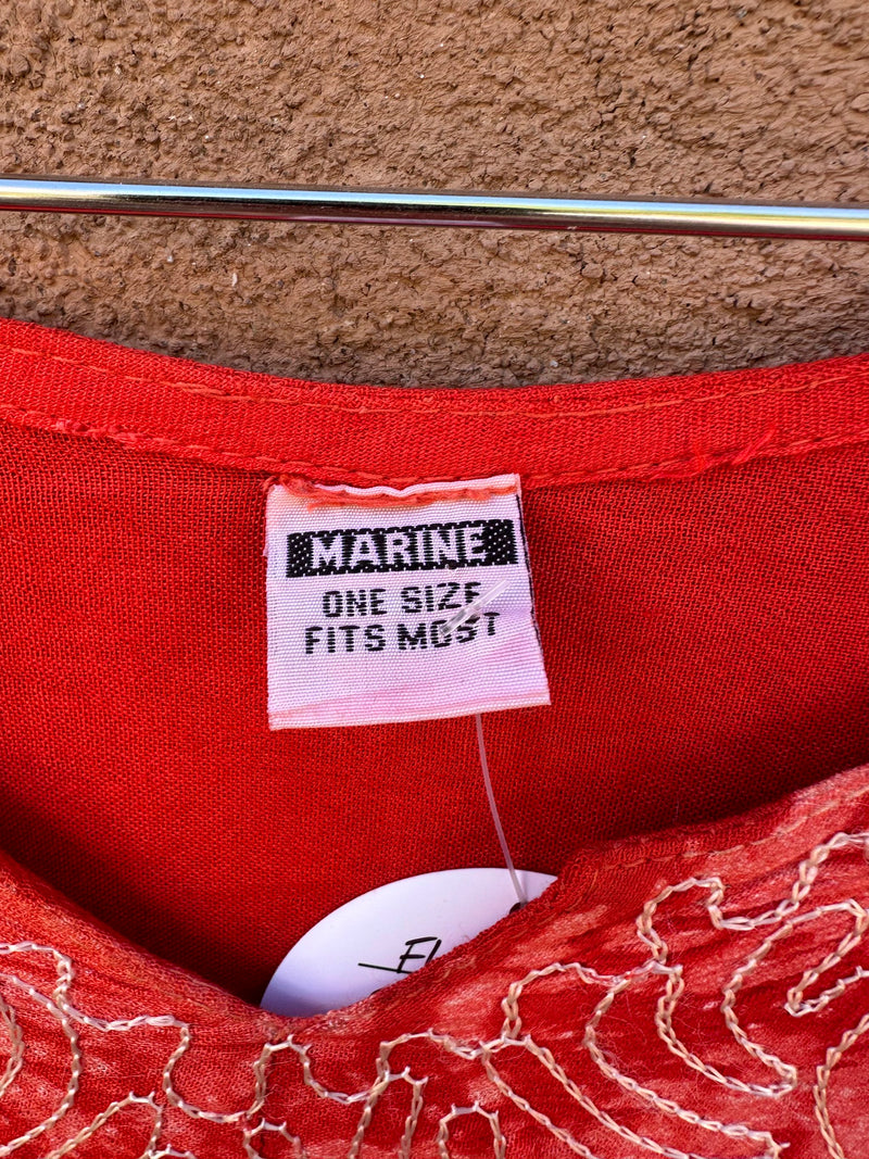 Flowy Red Boho Tie Dye Paisley Blouse (on hold)