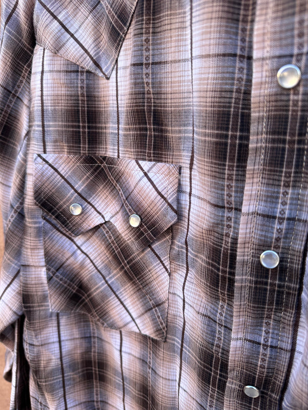 Ely Cattleman Brown Plaid Pearl Snap Shirt