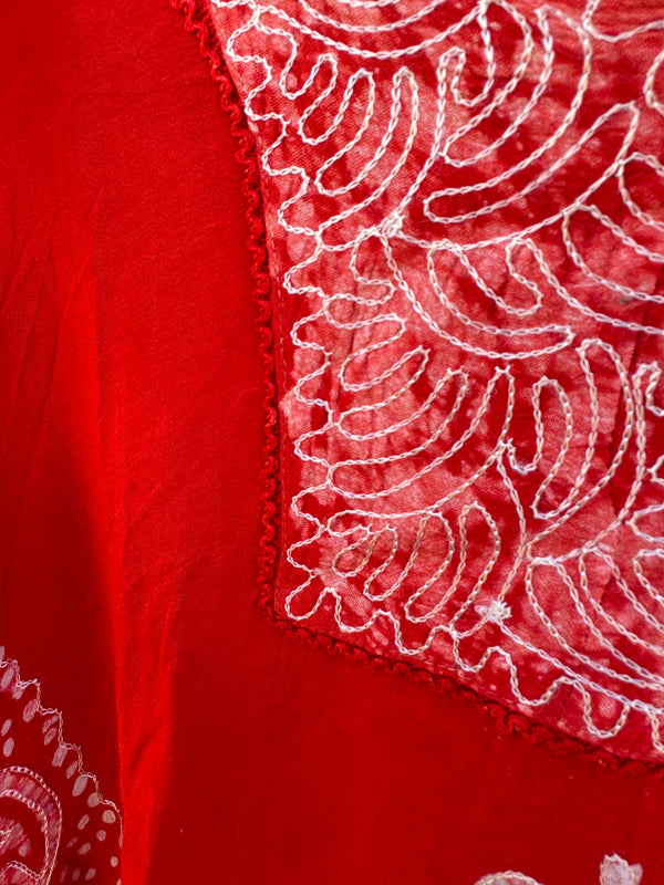 Flowy Red Boho Tie Dye Paisley Blouse