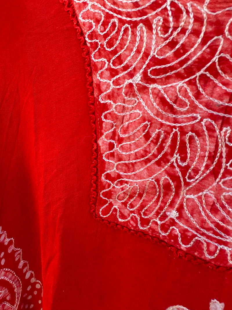 Flowy Red Boho Tie Dye Paisley Blouse (on hold)