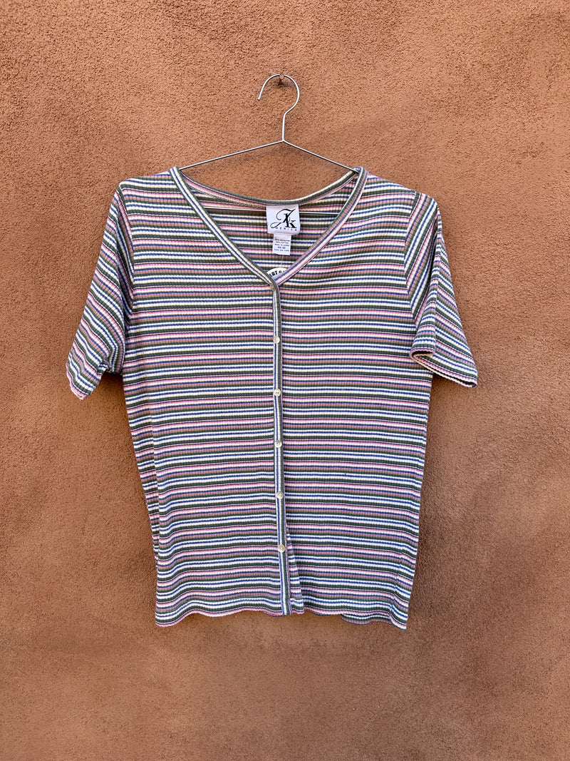 JAK American Striped 90's Blouse