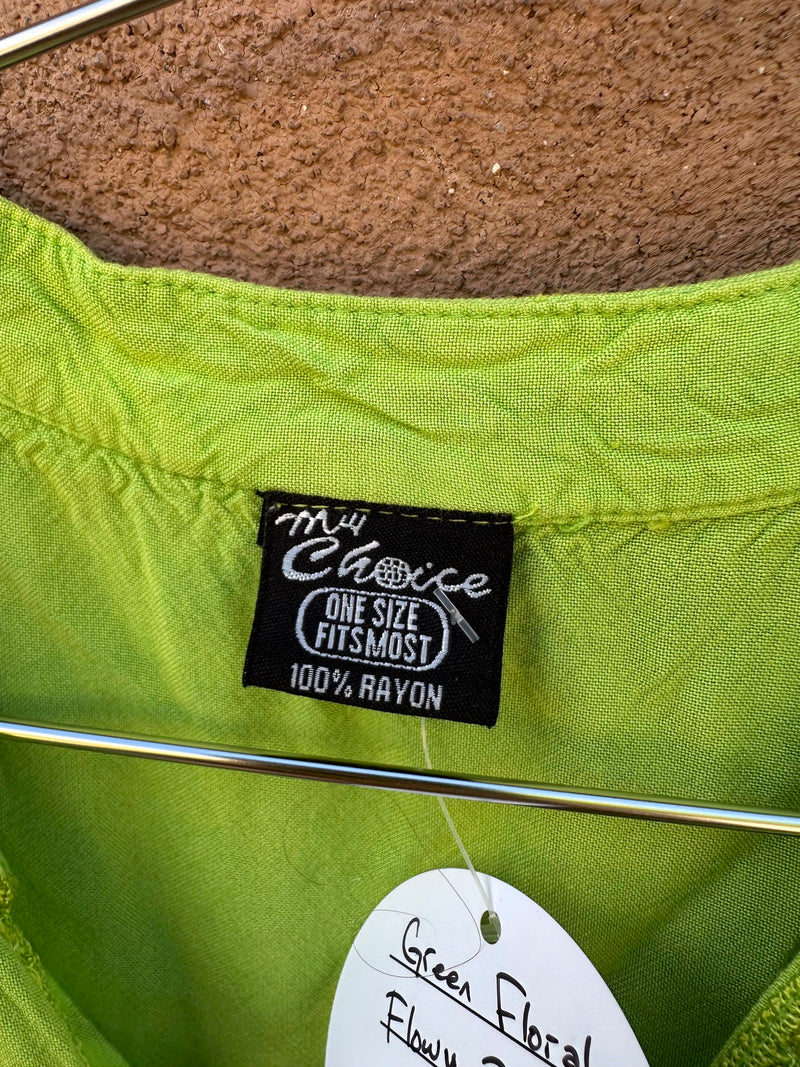 Green Floral Flowy Blouse by My Choice
