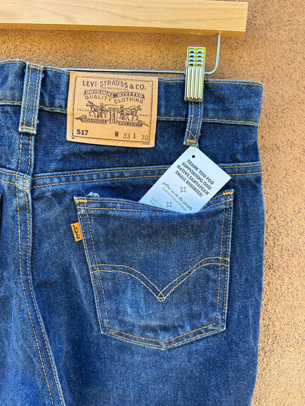 1970's Levi's Orange Tab 517 Jeans - Straight Leg 33 x 30