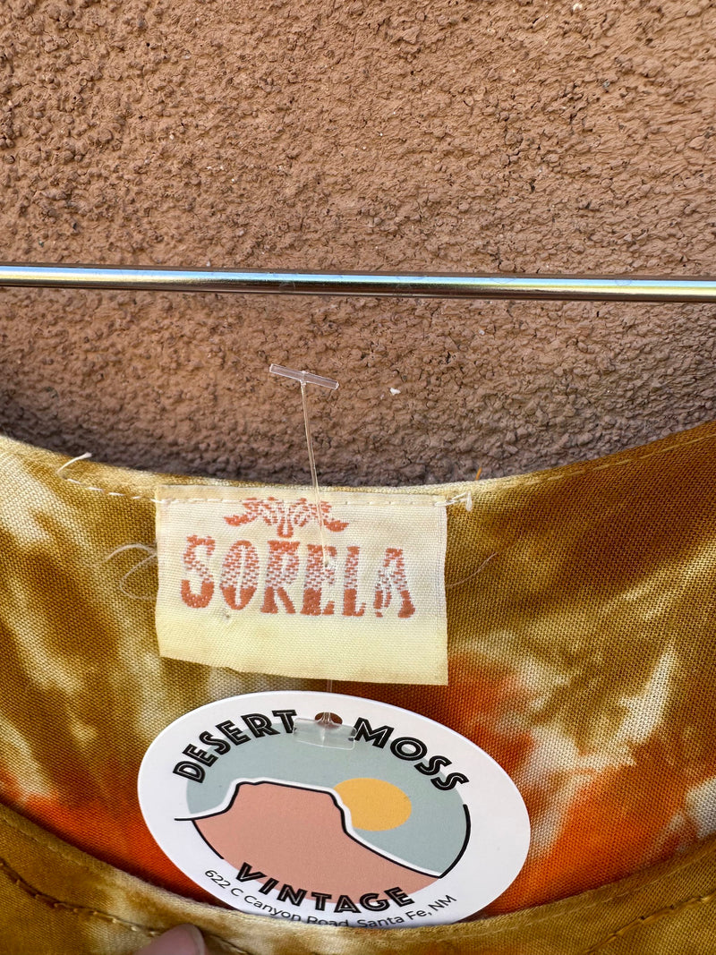 Tie Dye Mexican Boho Dress by Sorela - as is