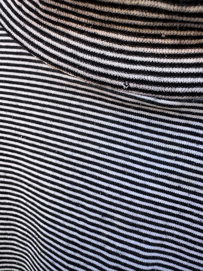 Black & White Striped Cosi Crest Mock Turtleneck