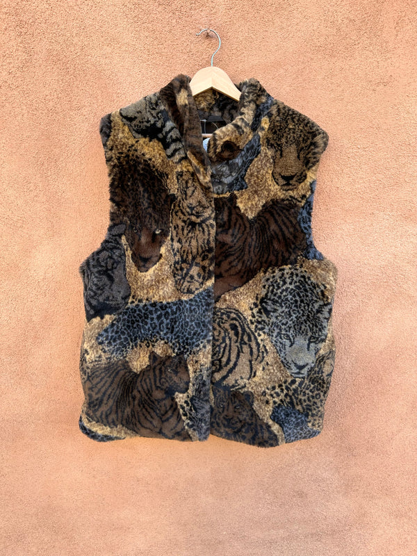1980's Joseph Ribkoff Faux Fur Big Cat Vest
