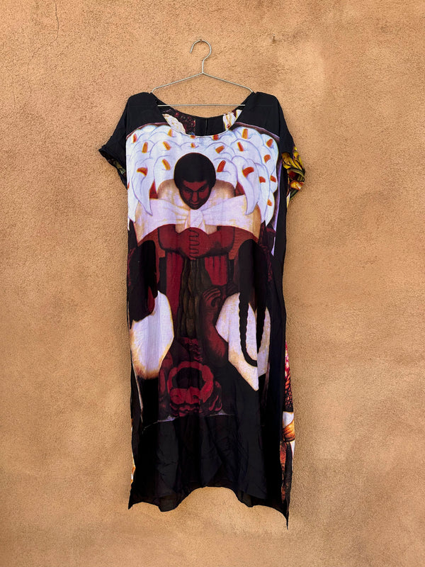 Diego Rivera Print Lightweight Dress