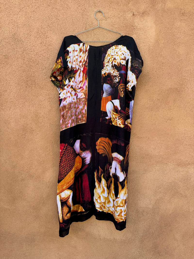 Diego Rivera Print Lightweight Dress