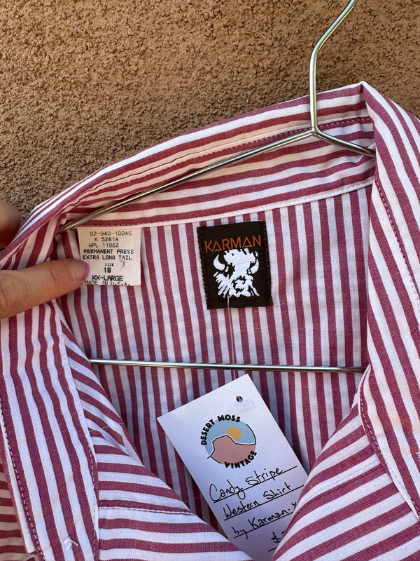Candy Stripe Western Shirt by Karman - XXL
