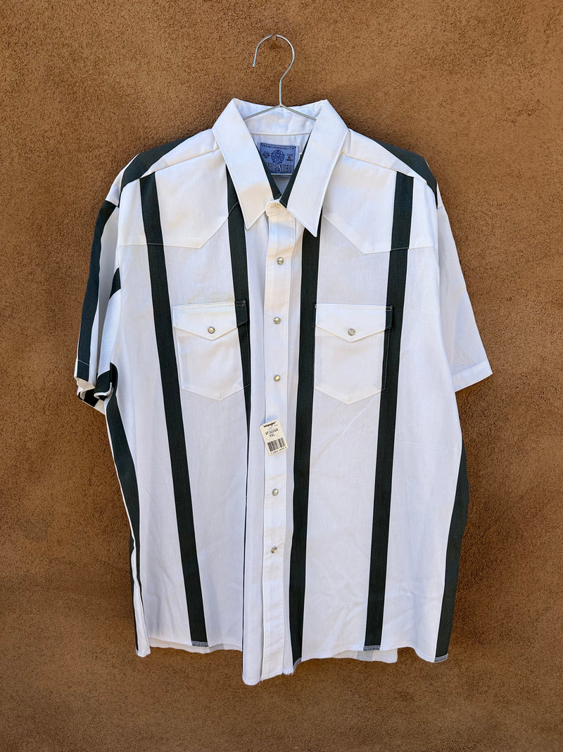 White with Gray Stripe Western Shirt - American Hero by Wrangler