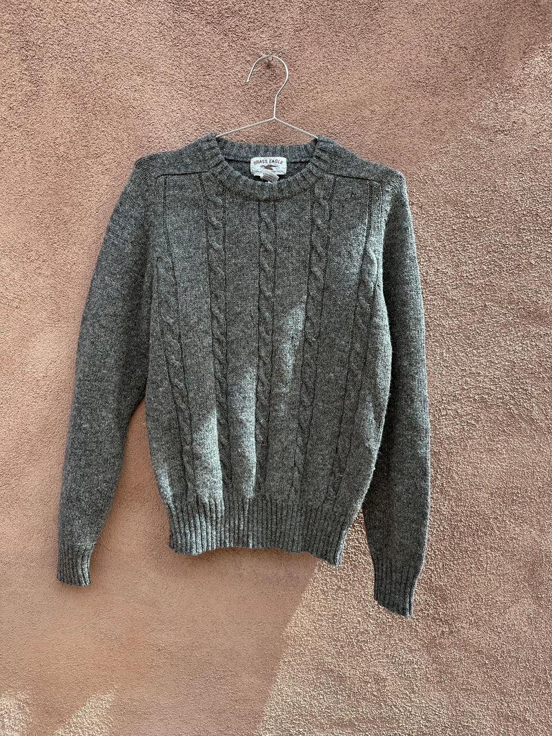 Brass Eagle Cable Knit Sweater