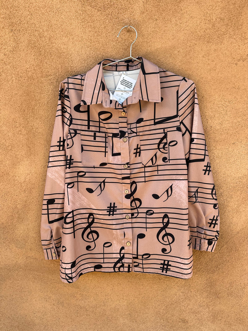 1970's Polyester Music Notes/Scale Shirt