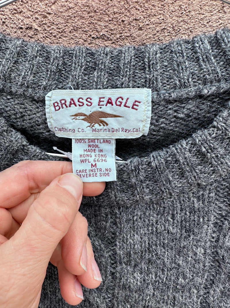 Brass Eagle Cable Knit Sweater