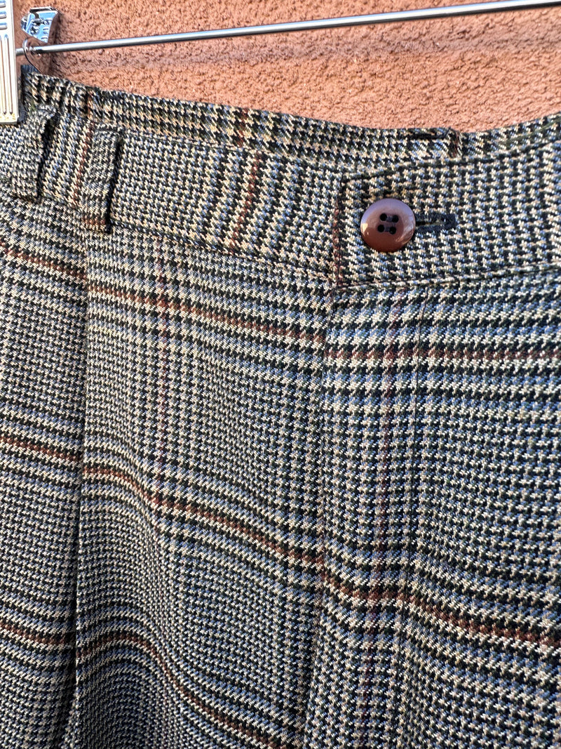 Houndstooth Plaid Worthington Trousers - 14 - w: 29