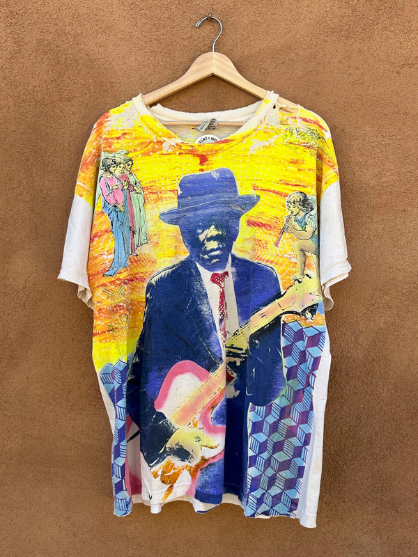 Thrashed John Lee Hooker T-shirt by Michael Rios