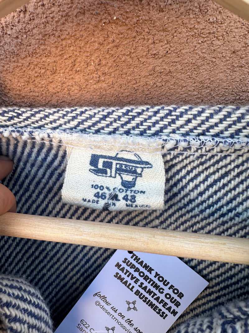 S Focus Mexican Drug Rug - Blue & White