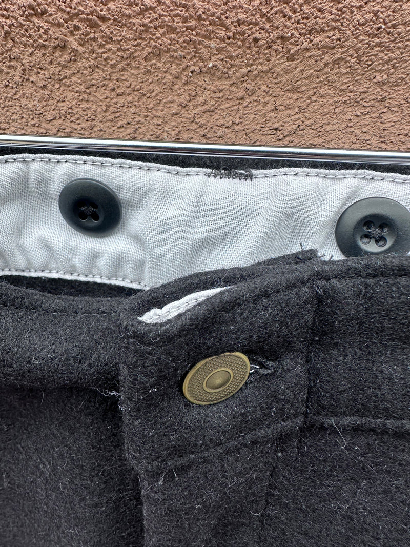 Black Wool Cargo Pants by Codet, Made in Canada 38 x 34