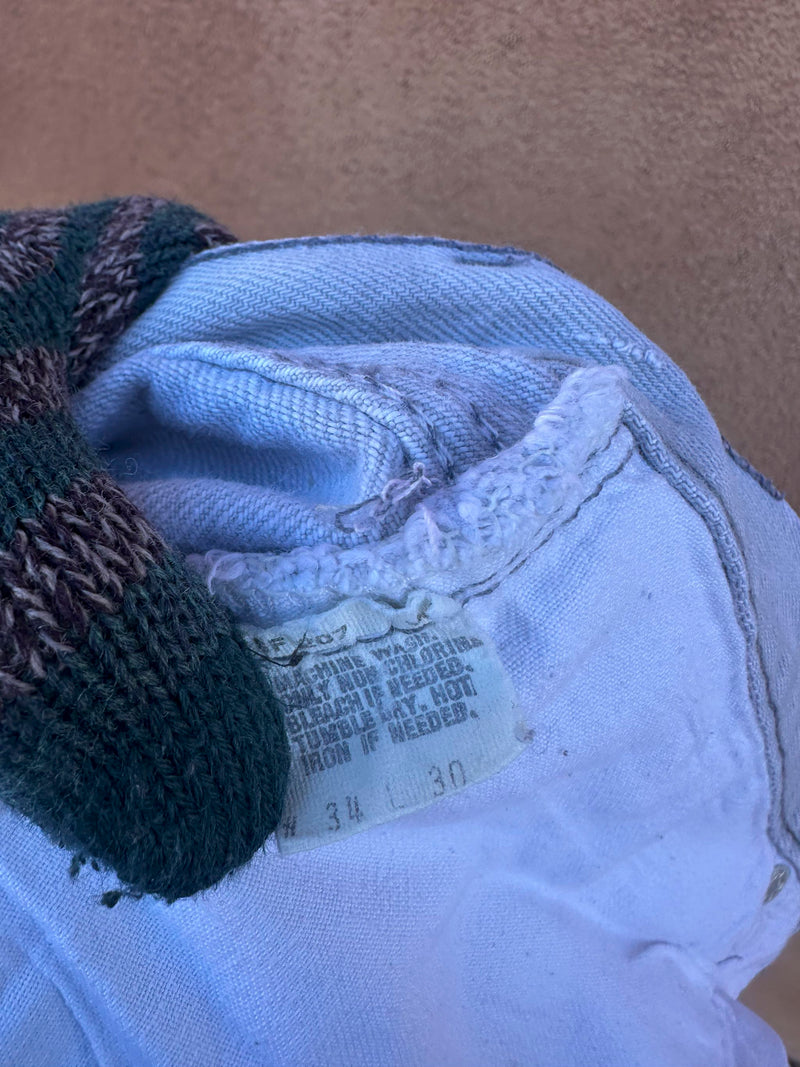 1990's Light Gray Levi's 501's, Made in USA 32x30