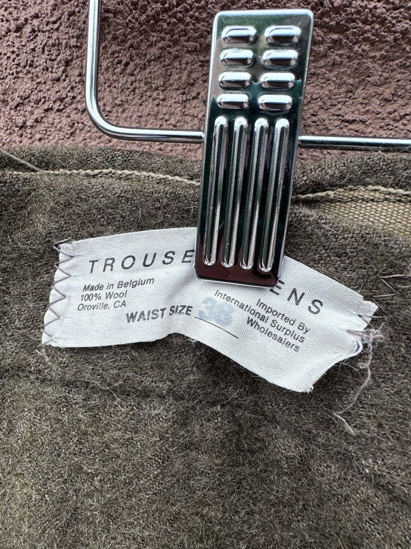 WWII Loose Wool Trousers, Waist: 36