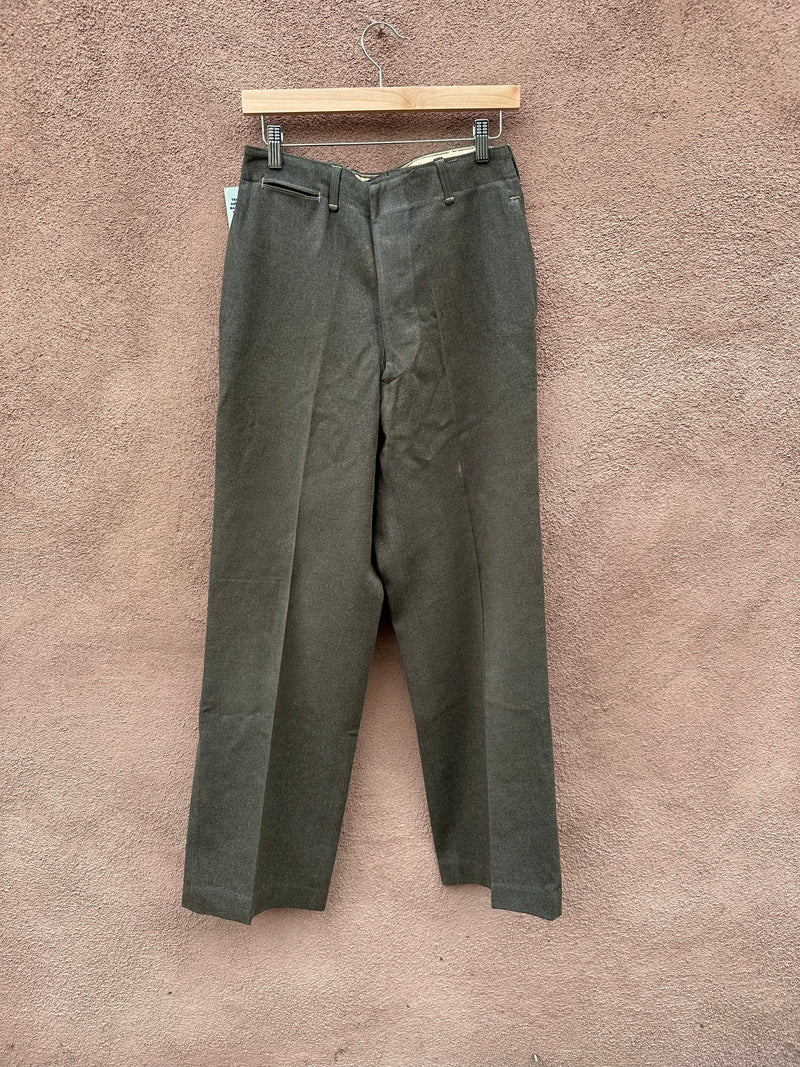 WWII Era Army Green Wool Pants -Waist: 30
