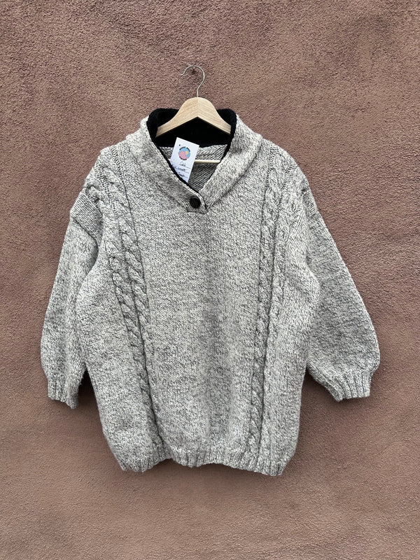 Cable Knit Sweater with Antler Toggle
