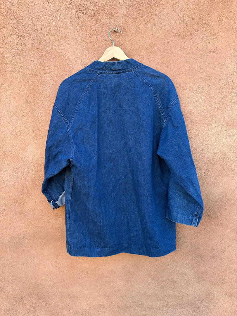Denim Blazer with Window Cut Outs