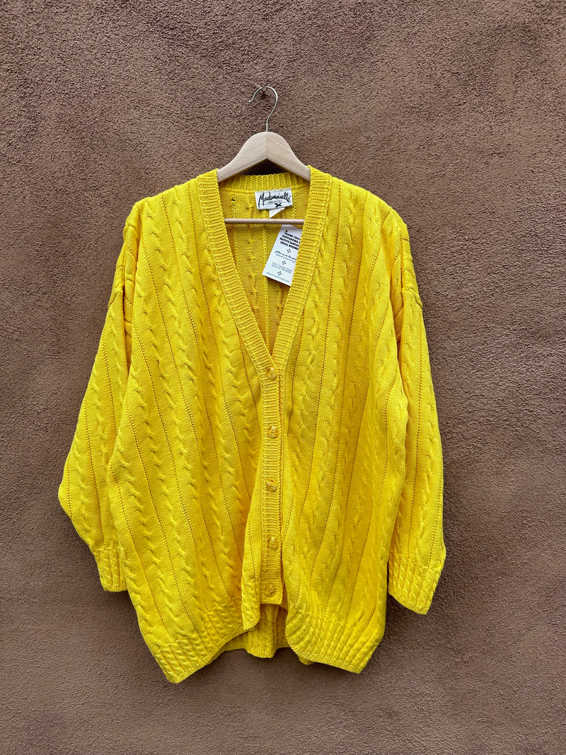 Canary yellow cardigan store