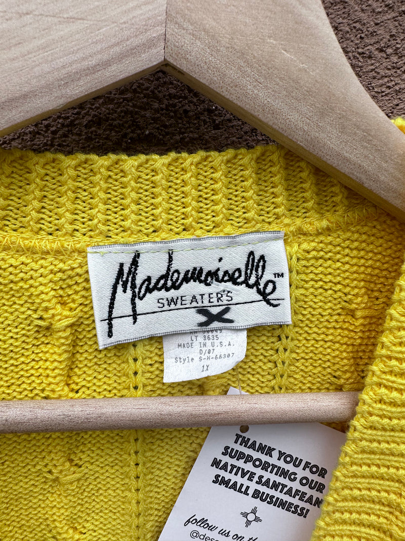 Canary Yellow Cardigan by Mademoiselle