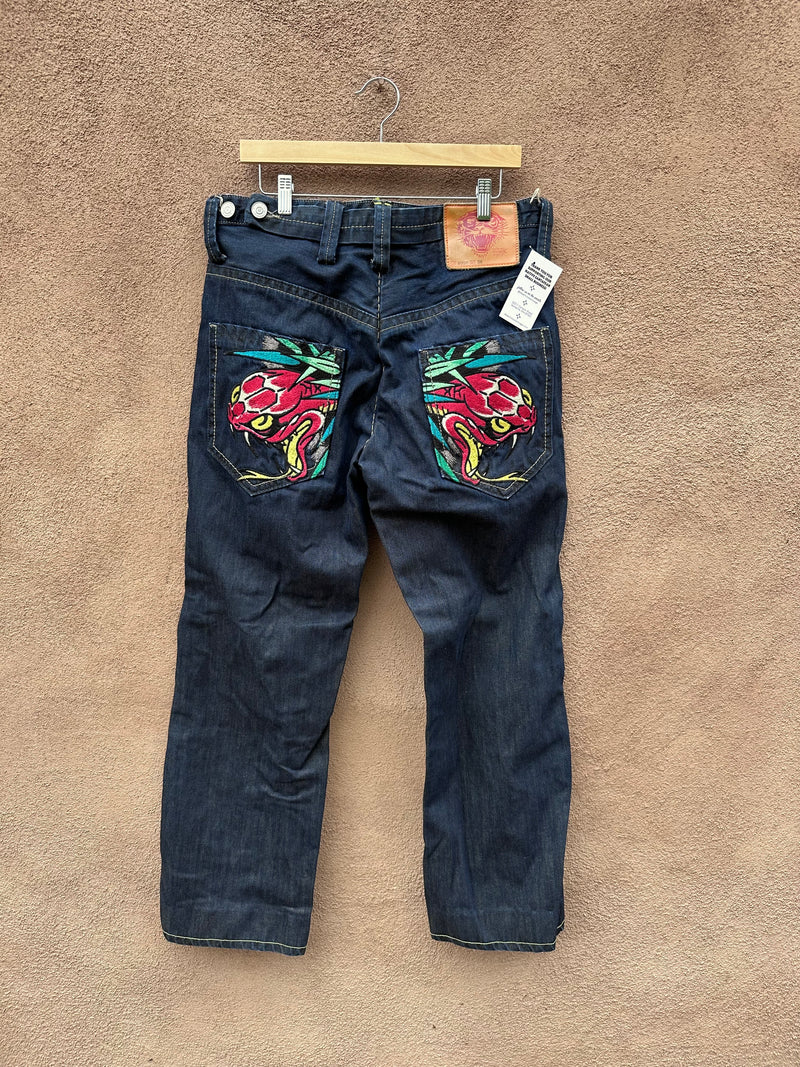 Embroidered Red Serpent Ed Hardy Jeans