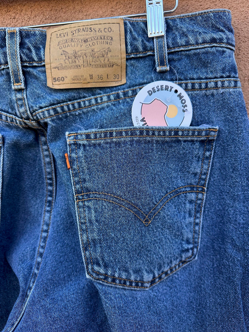 90's Levi's 560 Jeans Orange Tab 36x30