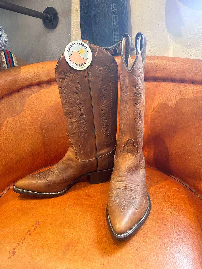 Brown Justin Cowgirl Boots - 6.5b