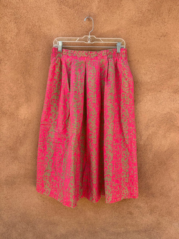 Pink and Tan 90's Cotton Skirt