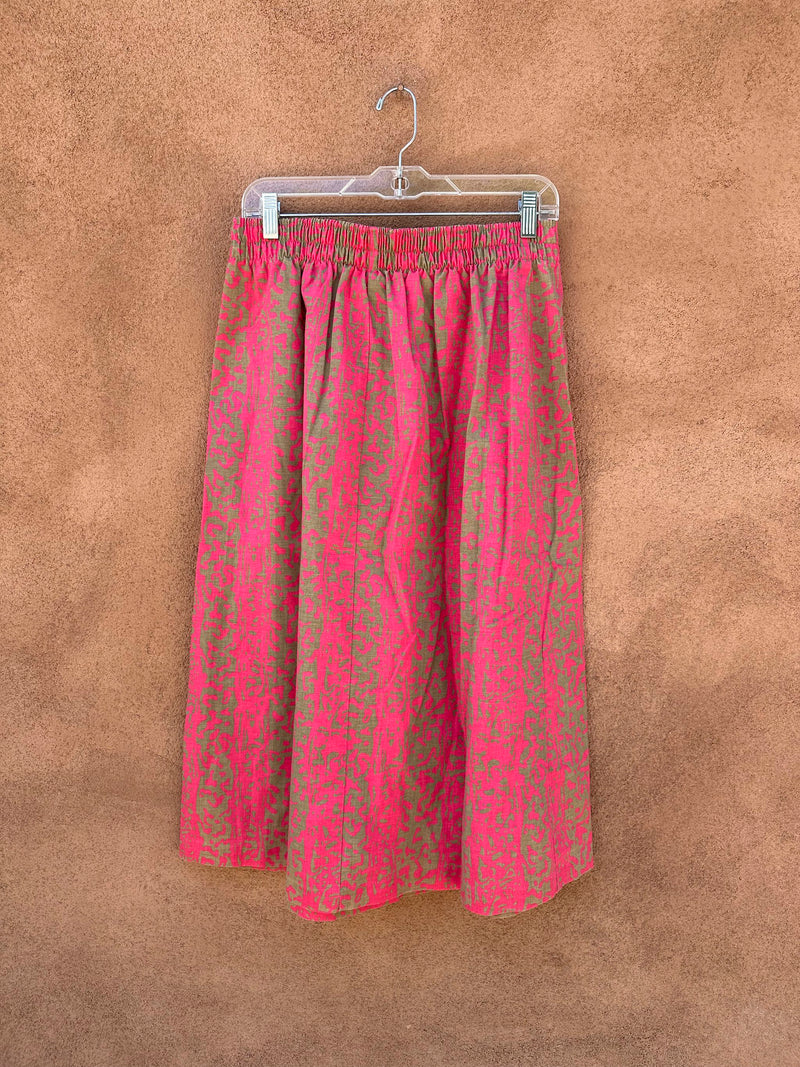 Pink and Tan 90's Cotton Skirt