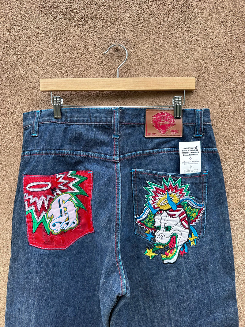 Ed Hardy Holy Demon Embroidered Jeans