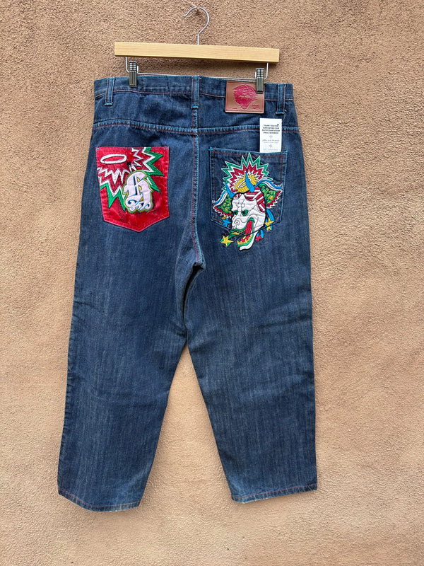 Ed Hardy Holy Demon Embroidered Jeans