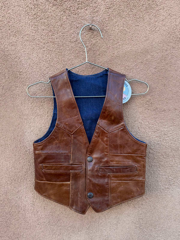 Reversible Leather/Denim Kid's Vest