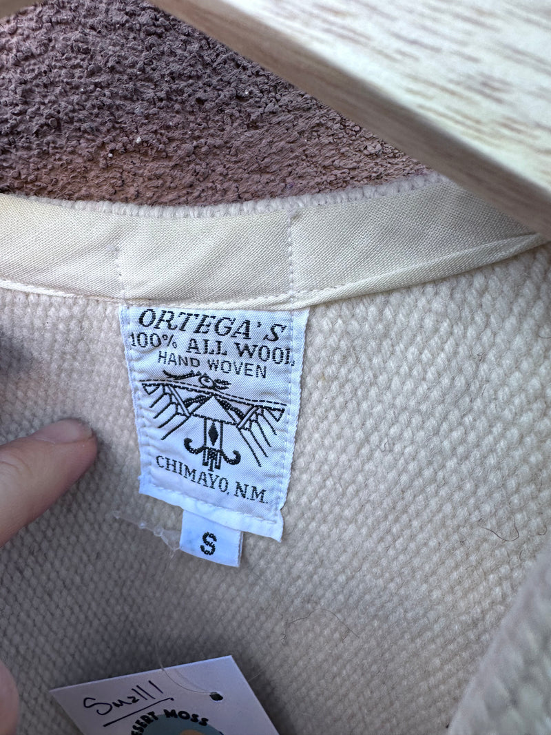 Cream Ortega's Chimayo Wool Vest with Pink/Blue/Gray